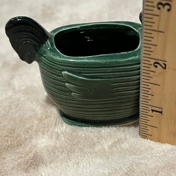 Vintage Green Ceramic Chicken Hen Toothpick Holder Japan Mid Century green small - Picture 10 of 11